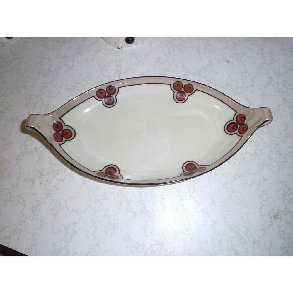 RS GERMANY Prussia Porcelaine China Floral Relish Celery Tray Oval Dish